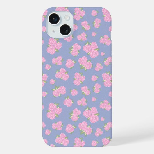 Antikes Rosenblumenmuster iPhone Hülle (Rückseite)