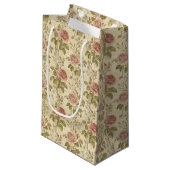 Antikes Rosenblumenmuster Kleine Geschenktüte (Vorderseite Schrägansicht)