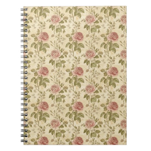 Antikes Rosenblumenmuster Notizblock (Vorderseite)