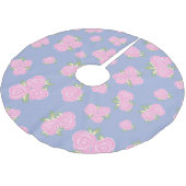 Antikes Rosenblumenmuster Polyester Weihnachtsbaumdecke (Schrägansicht)