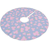Antikes Rosenblumenmuster Polyester Weihnachtsbaumdecke (Schrägansicht)