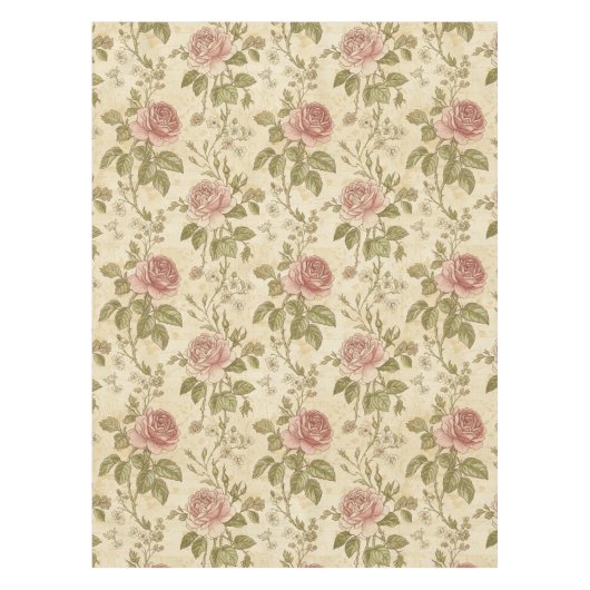 Antikes Rosenblumenmuster Tischdecke (Vorderseite)