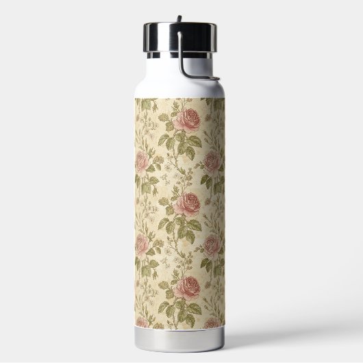Antikes Rosenblumenmuster Trinkflasche (Links)
