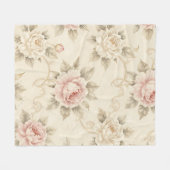 Antikes Rosendamask-Blumenmuster Fleecedecke (Vorderseite (Horizontal))