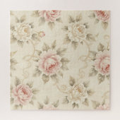 Antikes Rosendamask-Blumenmuster Puzzle (Horizontal)
