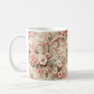 Antikes Rosengarten-Schneckenwerk Kaffeetasse