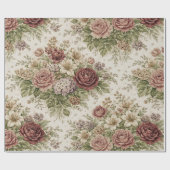 Antikes Rosengartenmuster in Blush-Tönen Geschenkpapier (Flach)