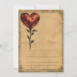 Antikes Rosenherz zum Valentinstag Feiertagskarte