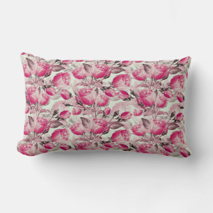 Antikes Rosenmuster in Rosa Lendenkissen