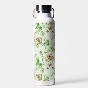 Antikes Rosenmuster in Rosa Trinkflasche