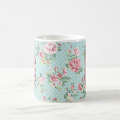 Antikes Rosenmuster mit Monogramm Kaffeetasse (Mittel)
