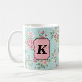 Antikes Rosenmuster mit Monogramm Kaffeetasse (Links)