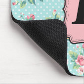 Antikes Rosenmuster mit Monogramm Mousepad (Ecke)