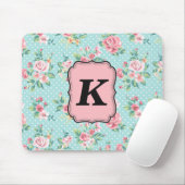 Antikes Rosenmuster mit Monogramm Mousepad (Mit Mouse)