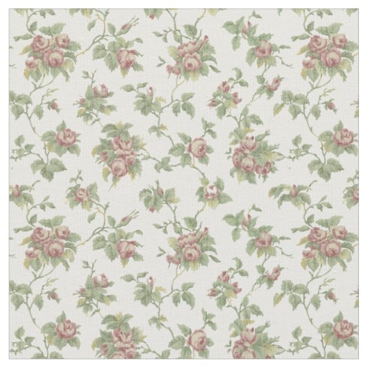 Antikes Rosenranken-Blumenmuster Stoff (Nahaufnahme)