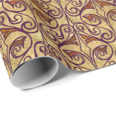 Antikes Rostfarbenes Damast Geschenkpapier (Rolleneckpunkt)