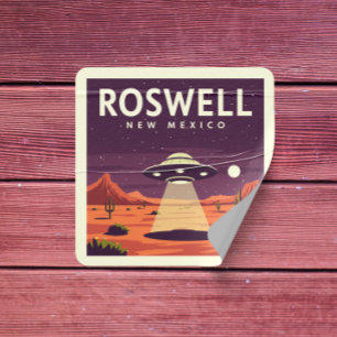 Antikes Roswell New Mexico Quadratischer Aufkleber