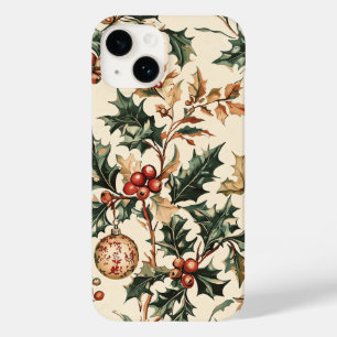 Antikes Rot Grün Holly Bronze Weihnachtsschmuck Wi Case-Mate iPhone 14 Hülle