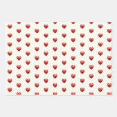 Antikes Rot und Creme Gingham mit Herzen Geschenkpapier Set (Vorderseite 3)