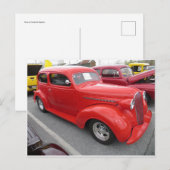 Antikes rotes Auto Postkarte (Vorne/Hinten)