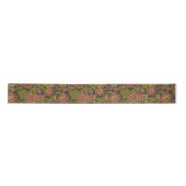 Antikes rotes Blumen- und Trauben-Botanikmuster Satinband (Vorderseite)