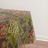 Antikes rotes Blumen- und Trauben-Botanikmuster Tischdecke (Beispiel)