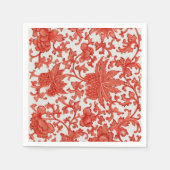 Antikes rotes chinesisches Vintages Papier Napkins Serviette (Vorderseite)