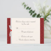 Antikes Rotes Florentiner UAWG RSVP Karte (Stehend Vorderseite)