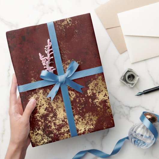 Antikes rotes Gold Grunge Geschenkpapier (Schenken)