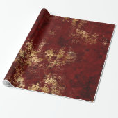 Antikes rotes Gold Grunge Geschenkpapier (Ungerollt)