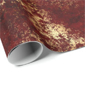 Antikes rotes Gold Grunge Geschenkpapier (Rolleneckpunkt)