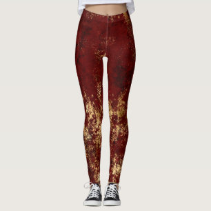 Antikes rotes Gold Grunge Leggings