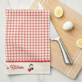Antikes rotes Kirsch-Gingham-Muster Küche Geschirrtuch (Viertel Falte)