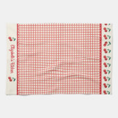 Antikes rotes Kirsch-Gingham-Muster Küche Geschirrtuch (Horizontal)