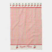 Antikes rotes Kirsch-Gingham-Muster Küche Geschirrtuch (Vertikal)