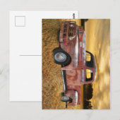 Antikes rotes LKW-Feld Postkarte (Vorne/Hinten)