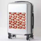 Antikes rotes Mohnblumen-Blumenmuster Botanische K Aufkleber (Koffer)