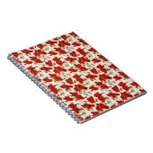 Antikes rotes Mohnblumen-Blumenmuster Botanische K Notizblock (Rechte Seite)