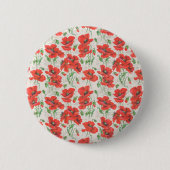 Antikes rotes Mohnblumenmuster Button (Vorderseite)