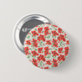 Antikes rotes Mohnblumenmuster Button (Vorne & Hinten)