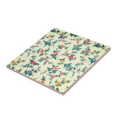 Antikes rotes Rosen blaues Blumenmuster Fliese (Seite)