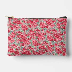 Antikes rotes Rosen-Blumenmuster Zubehörtasche