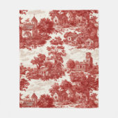 Antikes rotes Toile-Landschaftsnaturmuster Fleecedecke (Vorderseite)