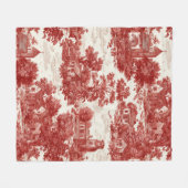 Antikes rotes Toile-Landschaftsnaturmuster Fleecedecke (Vorderseite (Horizontal))