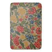 Antikes rotes und goldenes Crewel-Blumenmuster Badematte (Vorderseite Vertikal)