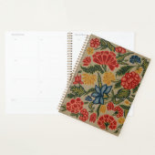 Antikes rotes und goldenes Crewel-Blumenmuster Planer (Anzeige)