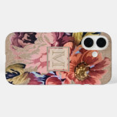Antikes rustikales Blumenmonogramm Case-Mate iPhone Hülle (Rückseite (Horizontal))
