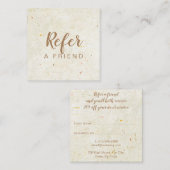 Antikes Rustikales Gold-Script Empfehlungskarte (Vorne/Hinten)