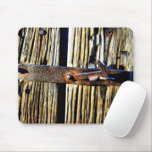 Antikes rustikales Holz- und Eisenmetallriemenbild Mousepad (Mit Mouse)