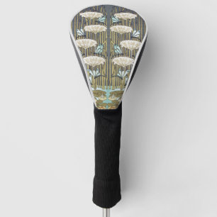 Antikes Salbeigrün Libelle & Lilie Kunst Golf Headcover